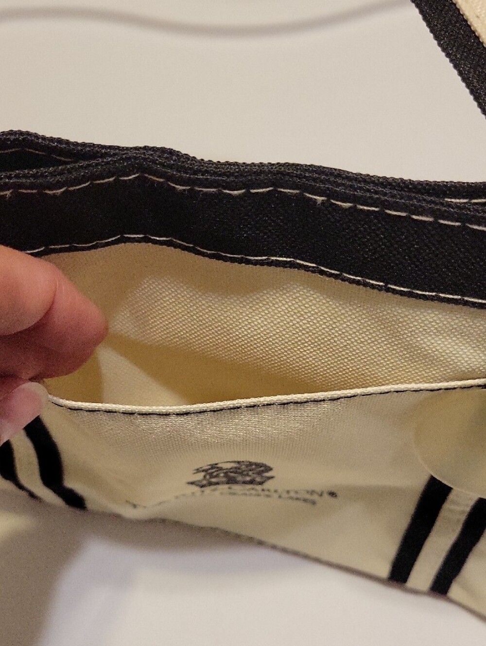New Ritz Carlton Orlando Grande Lakes Cream and Black Canvas Small Tote Bag - Picture 3 of 7